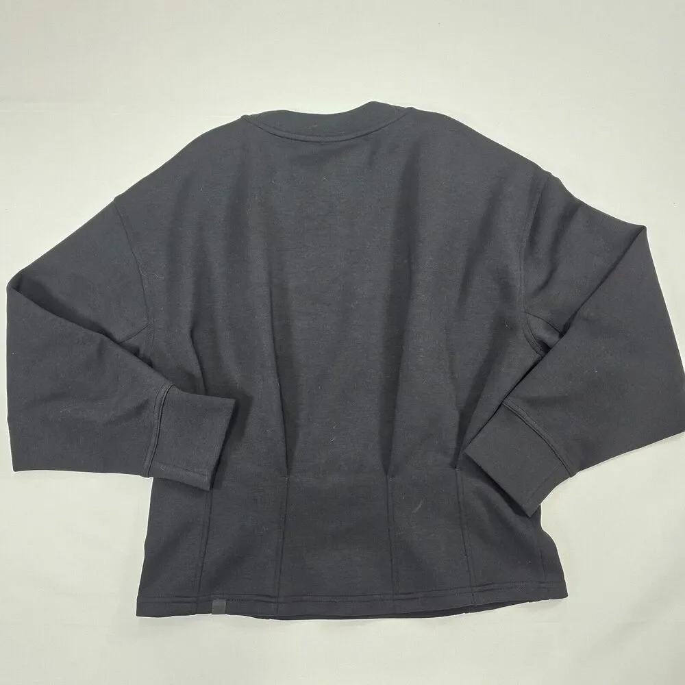 NWT Lululemon Atheltica Women's Gathered Waist Crew Pullover Black Size 10